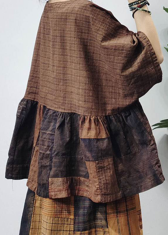 Chemise à Carreaux Vintage à Col Rond 3