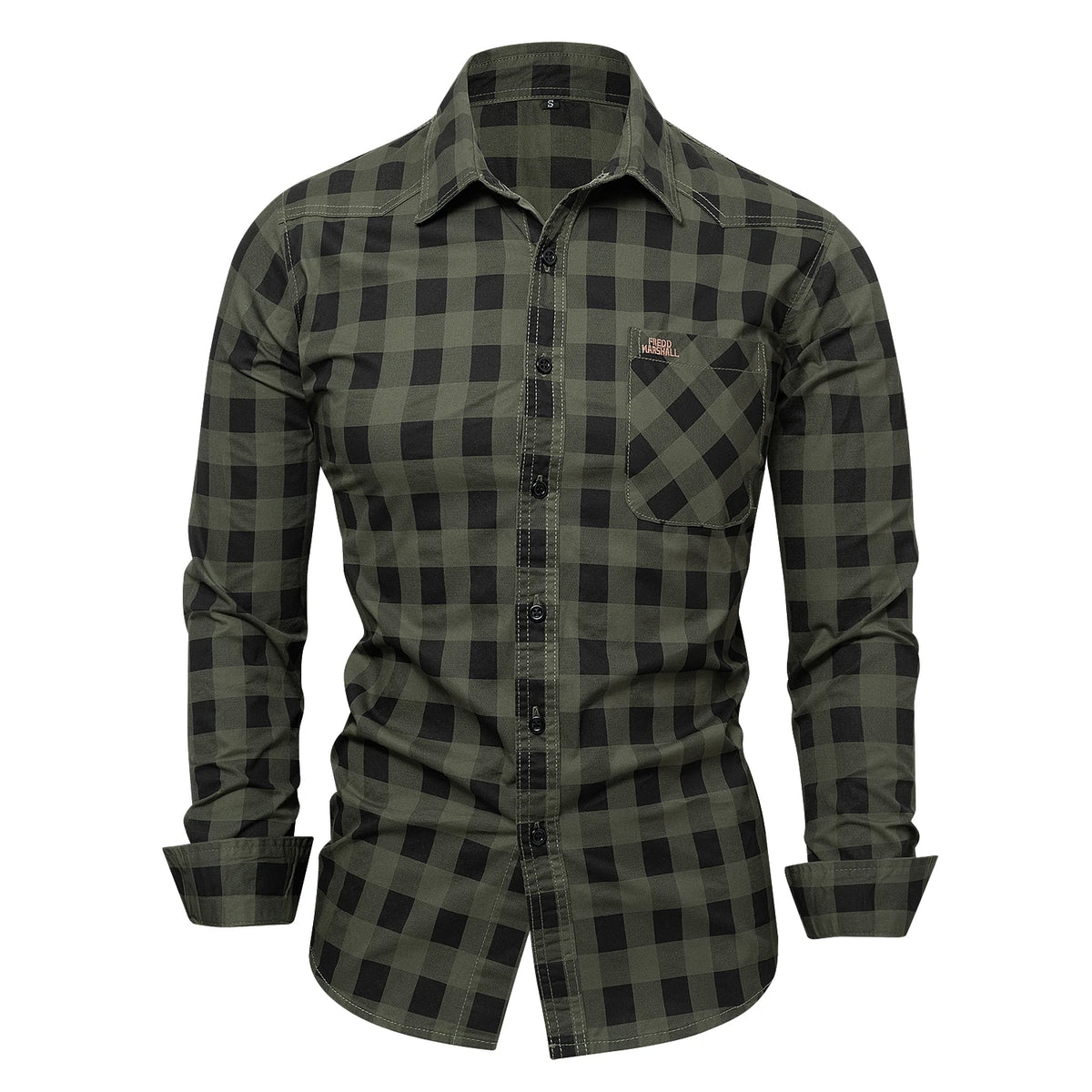 Chemise à Carreaux pour Hommes en Coton à Manches Longues 6