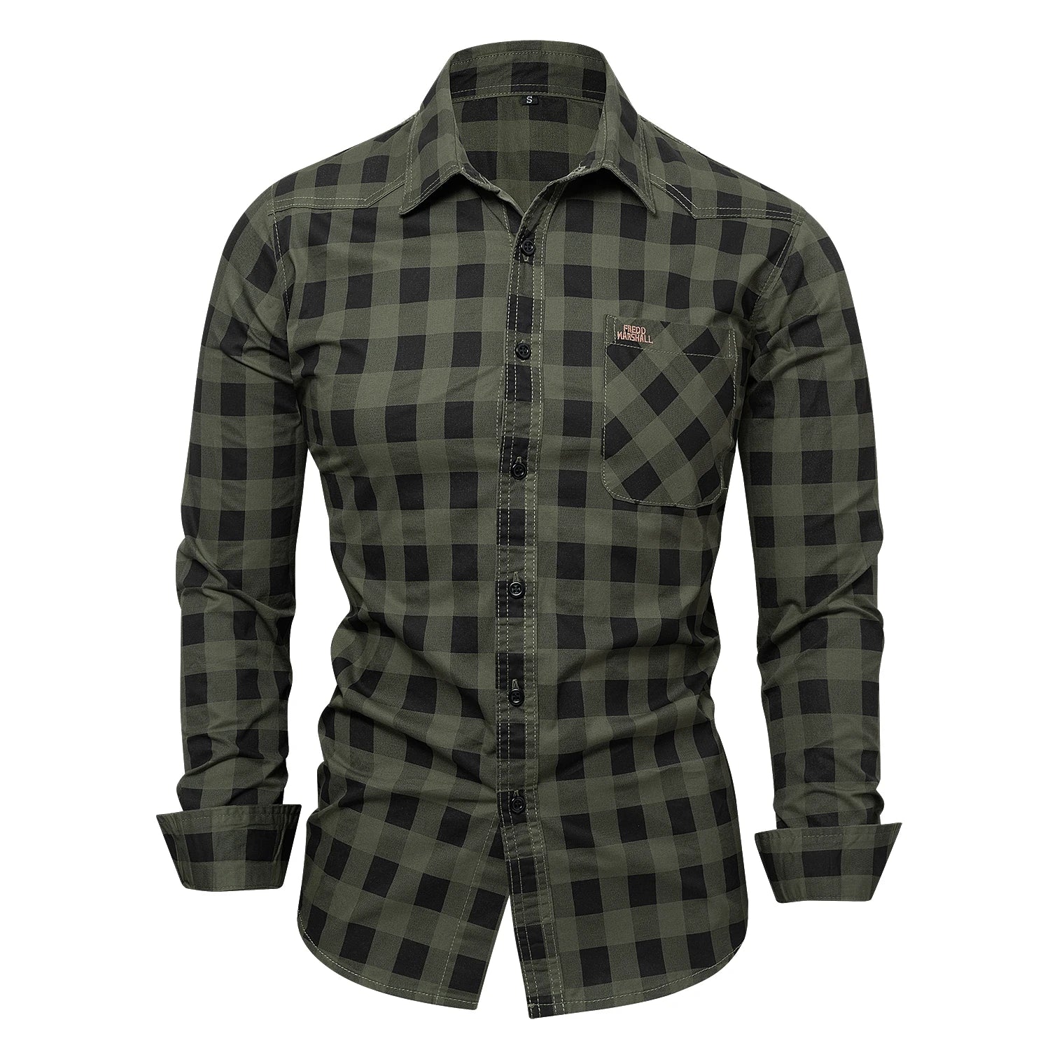 Chemise à Carreaux pour Hommes en Coton à Manches Longues 6