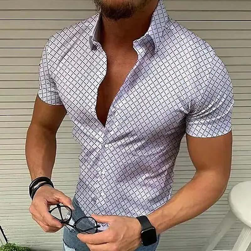 Chemise à Manches Courtes à Carreaux pour Hommes 2