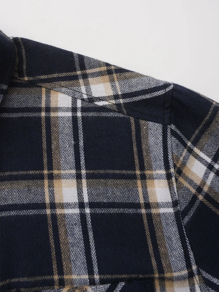 Chemise à Manches Longues en Flanelle Pure Coton pour Hommes 3