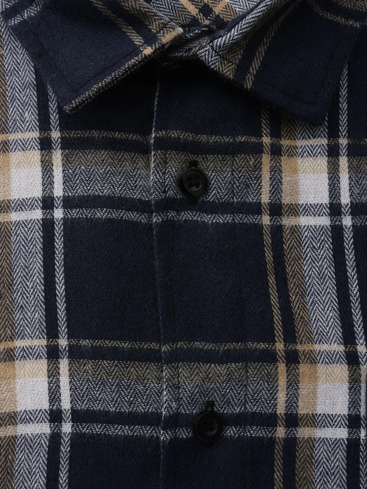 Chemise à Manches Longues en Flanelle Pure Coton pour Hommes 4