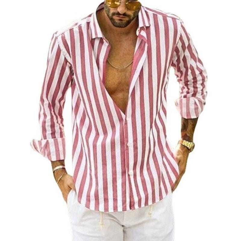 Chemise à Rayures pour Hommes Classique 10