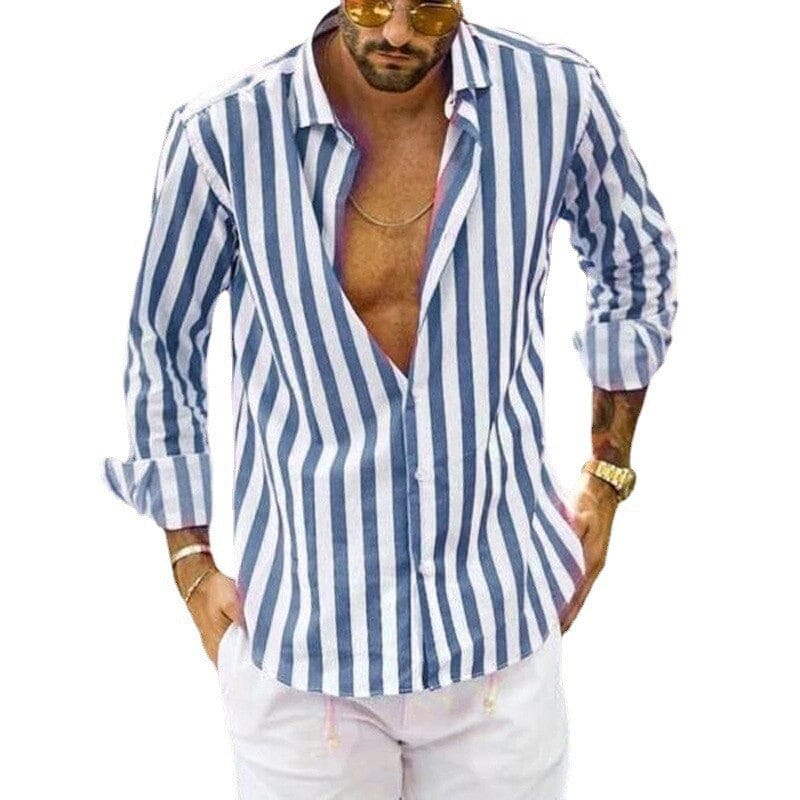 Chemise à Rayures pour Hommes Classique 11