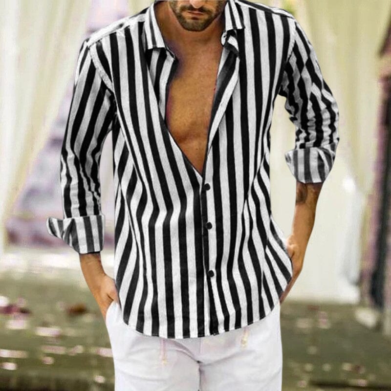 Chemise à Rayures pour Hommes Classique 1