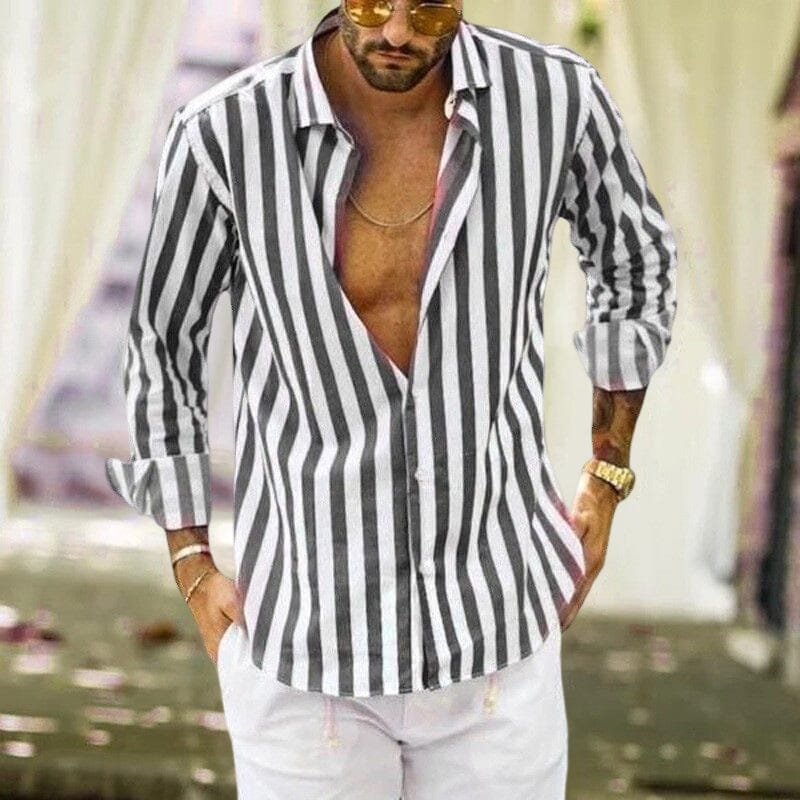Chemise à Rayures pour Hommes Classique 2