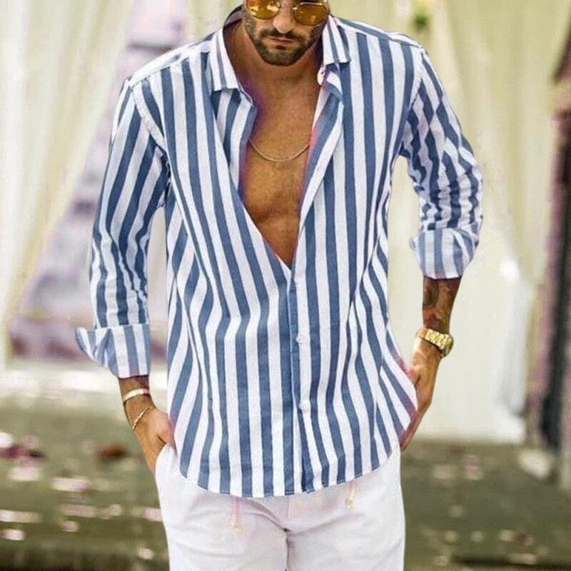 Chemise à Rayures pour Hommes Classique 4