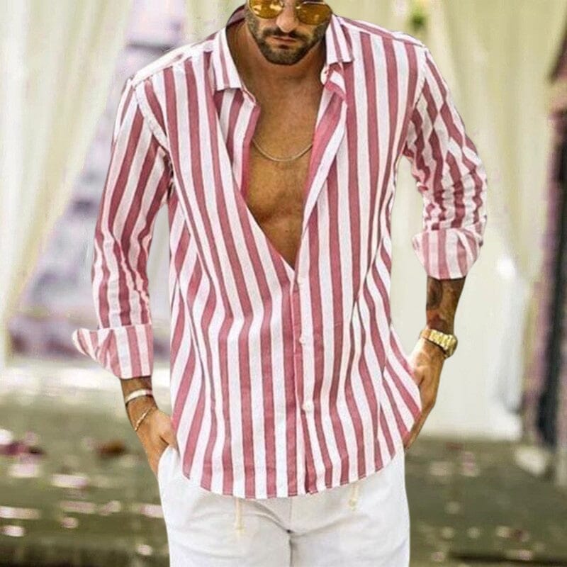 Chemise à Rayures pour Hommes Classique 5