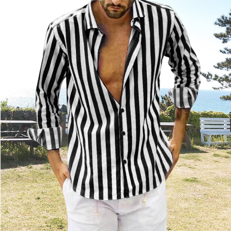 Chemise à Rayures pour Hommes Classique 6