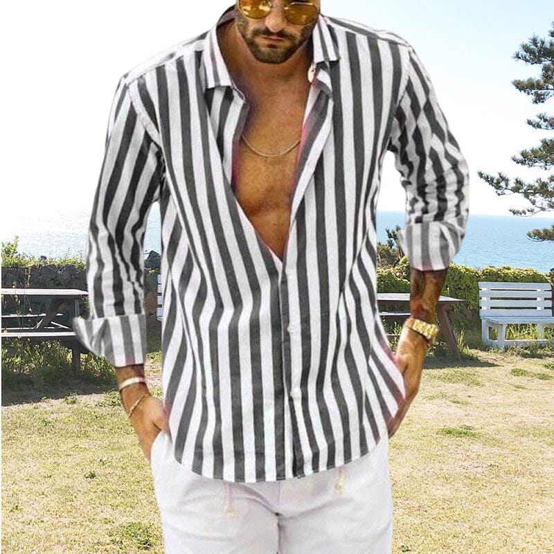 Chemise à Rayures pour Hommes Classique 7