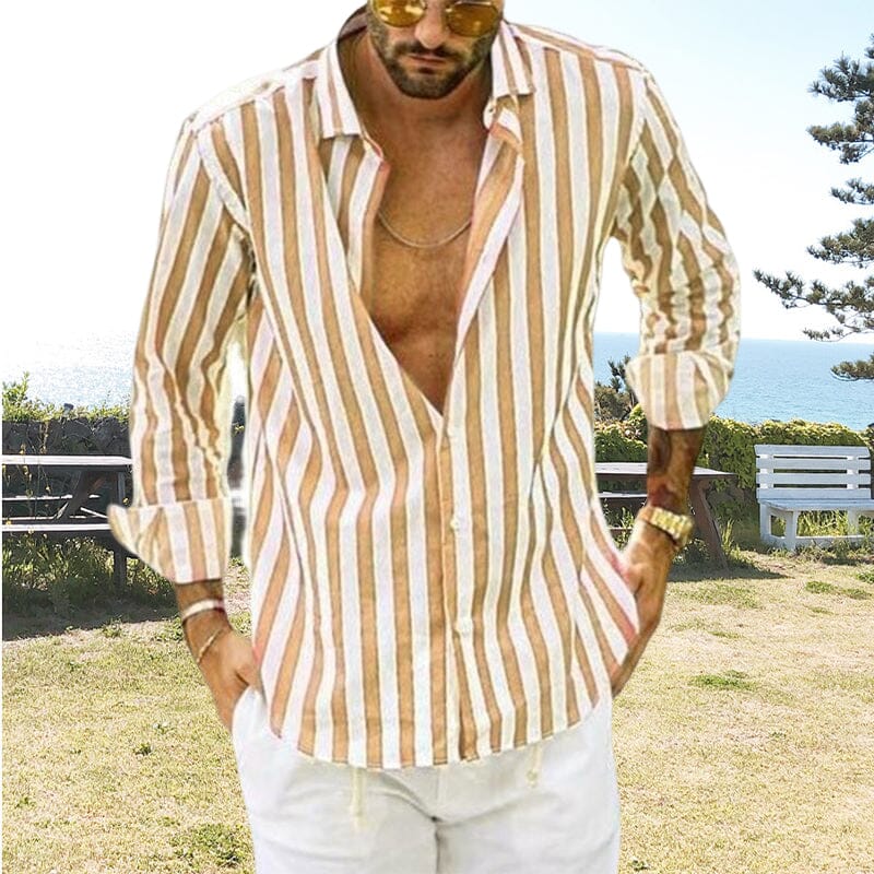 Chemise à Rayures pour Hommes Classique 8