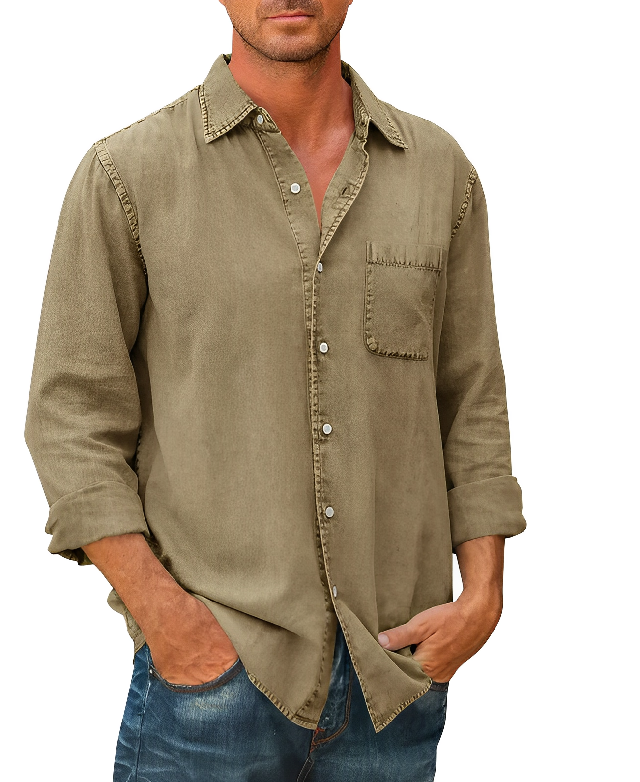 Chemise à manches longues pour homme classique 0