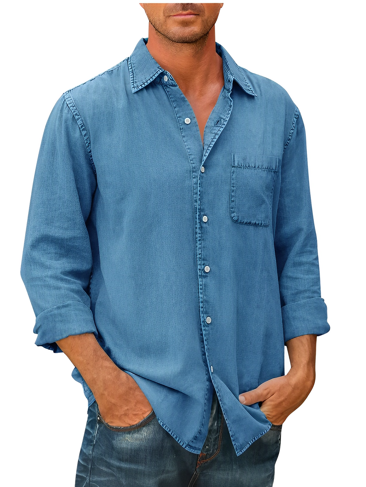 Chemise à manches longues pour homme classique 2