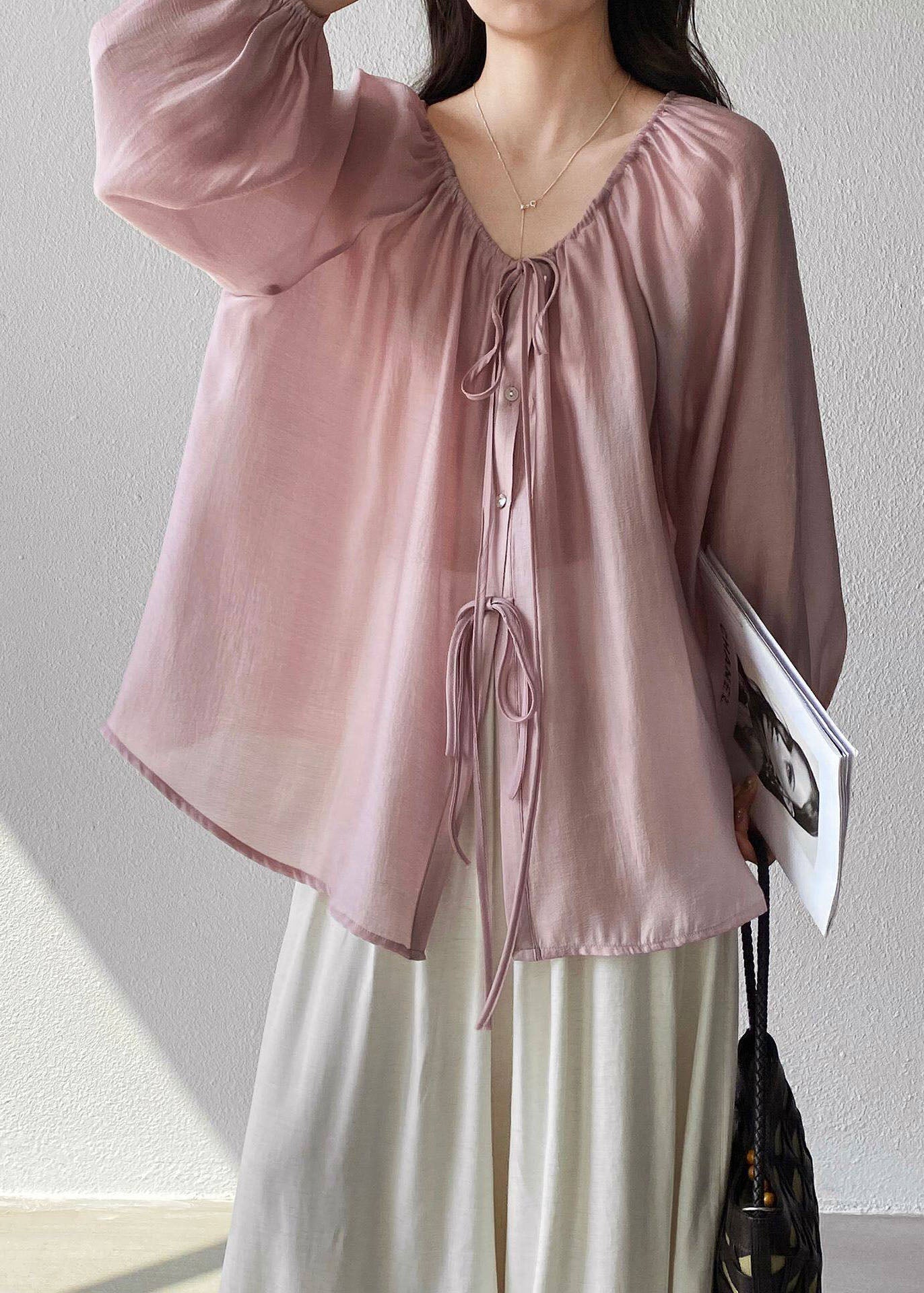 Chemise ample femme à cordon de serrage style estival 2
