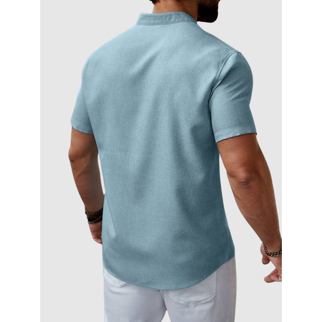 Chemise d'été Henley pour Homme Classique 6
