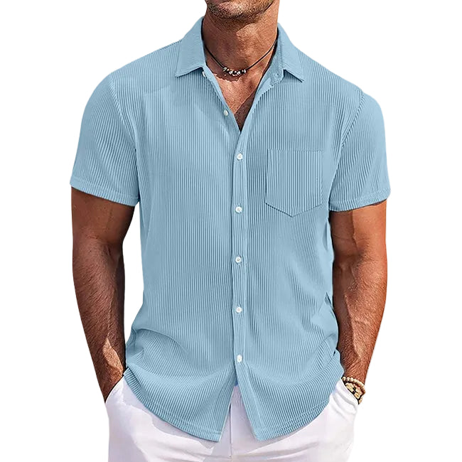 Chemise d'été à rayures pour homme 0