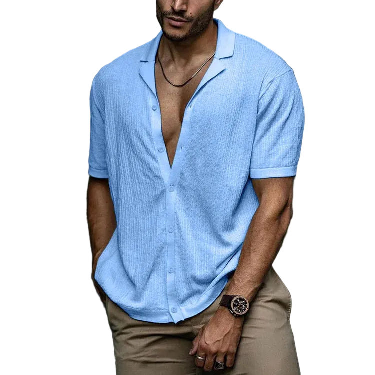 Chemise d'été pour hommes à col boutonné 0