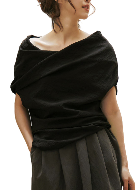 Chemise en Coton à Col Dégagé pour Femme 0