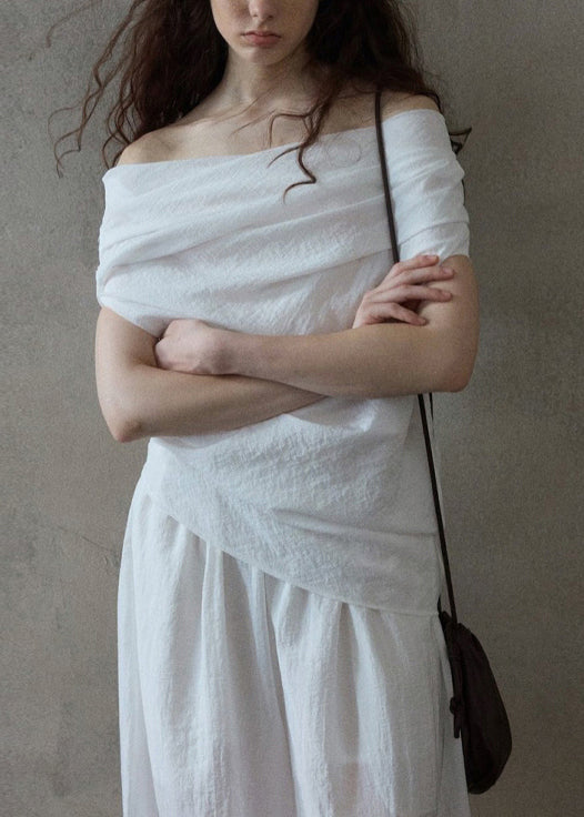 Chemise en Coton à Col Dégagé pour Femme 1