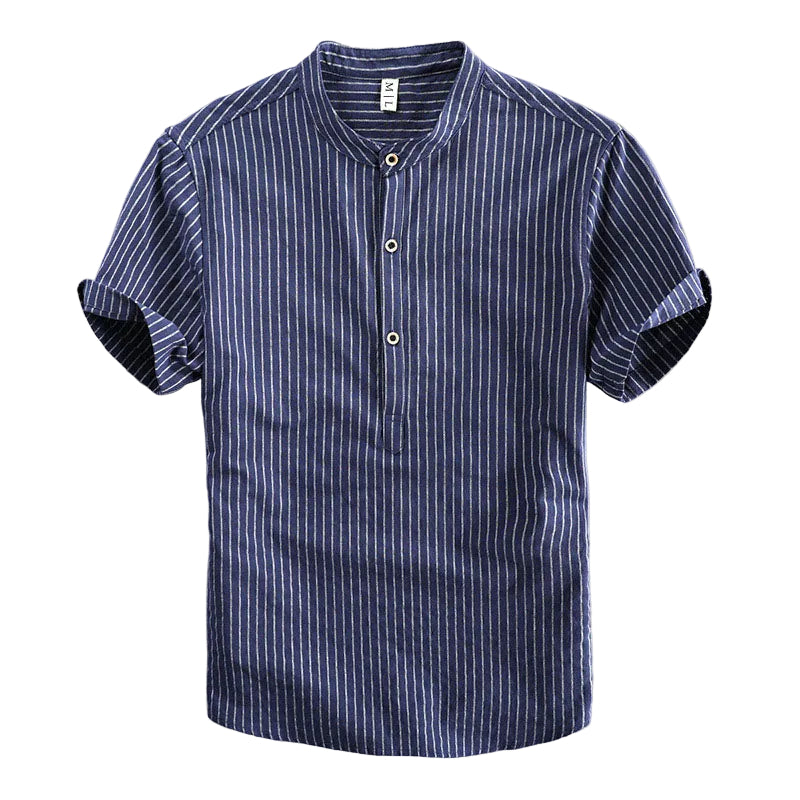 Chemise pour Homme à Rayures Col Montant 0