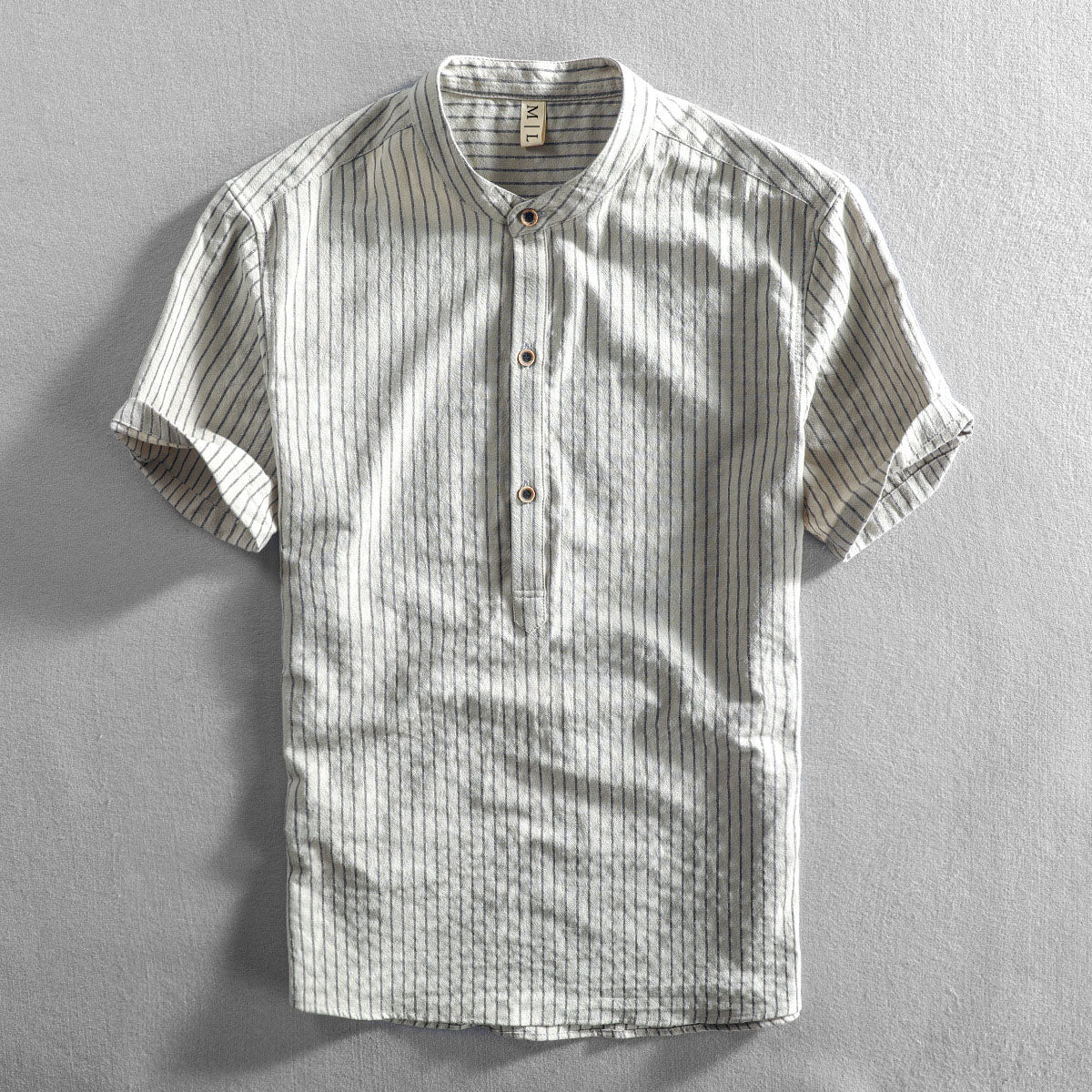 Chemise pour Homme à Rayures Col Montant 2