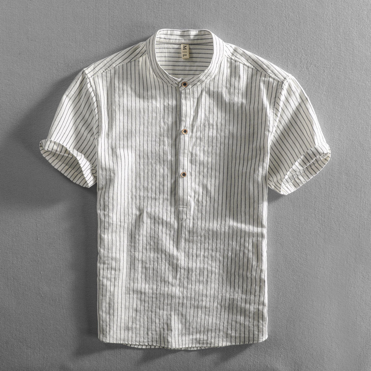 Chemise pour Homme à Rayures Col Montant 4
