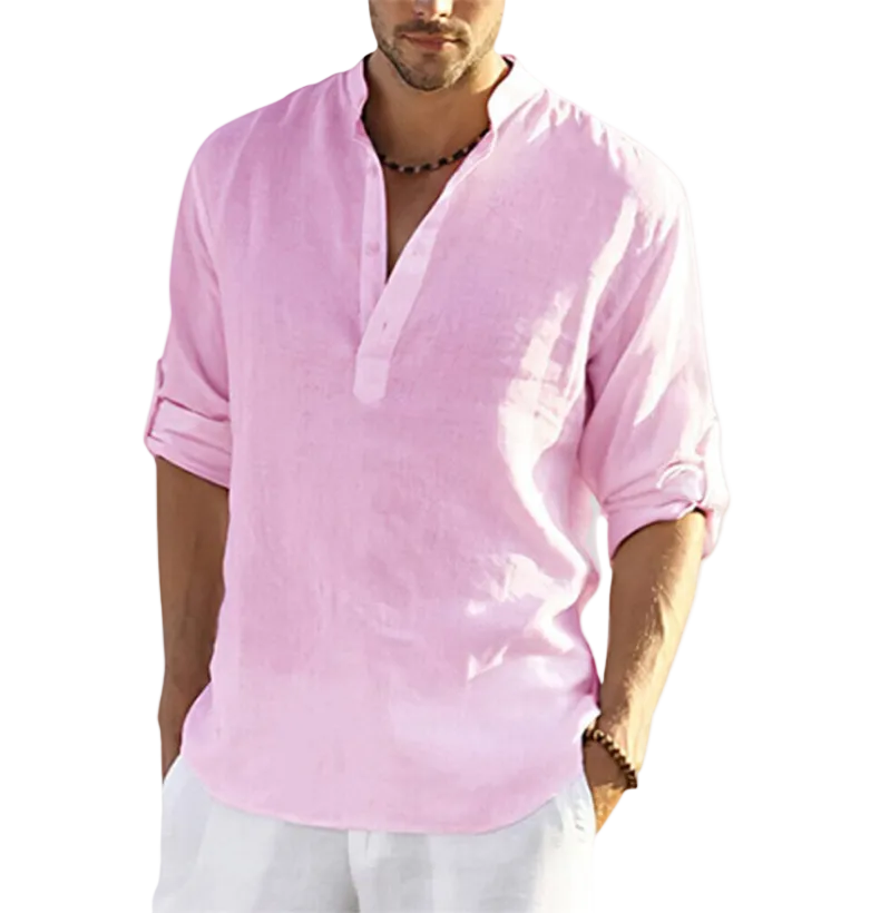 Chemise pour hommes Henley à manches longues 4
