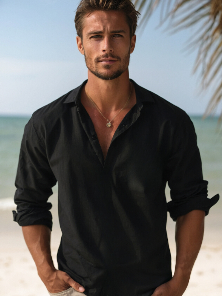 Chemise pour hommes à manches longues au style intemporel 2