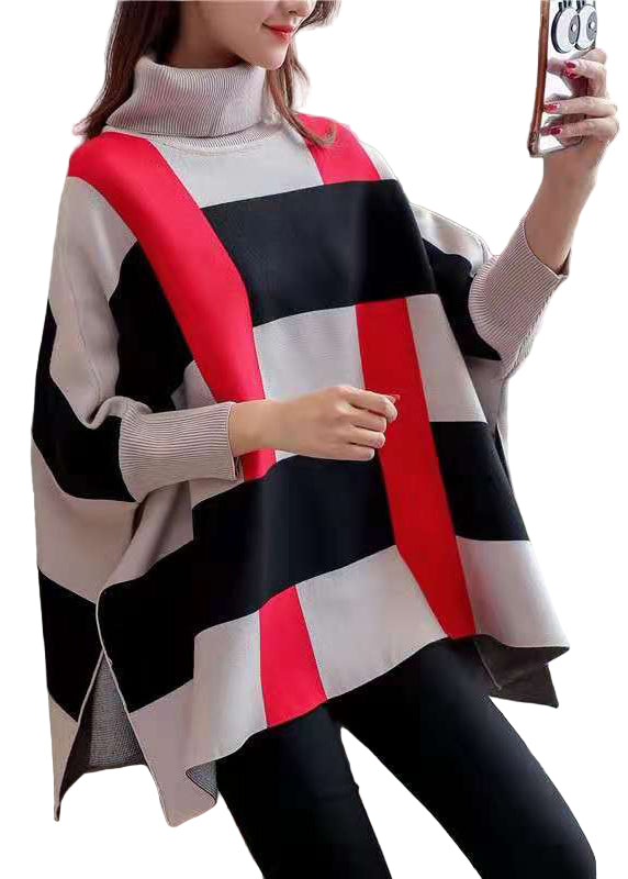 Chemisier Ample à Rayures pour Femmes avec Manches Chauve-Souris 0