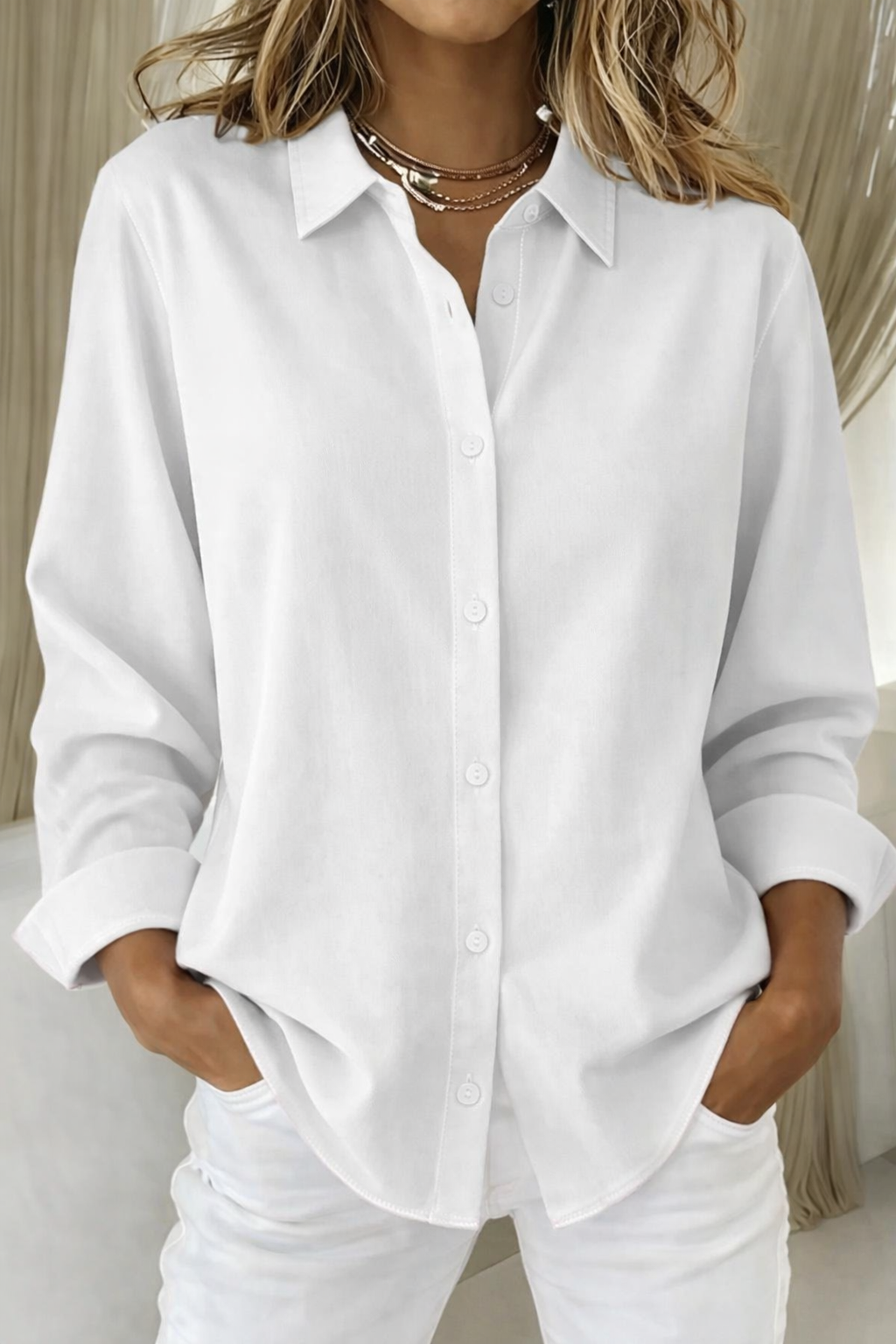 Chemisier Boutonné Femme Chic 4