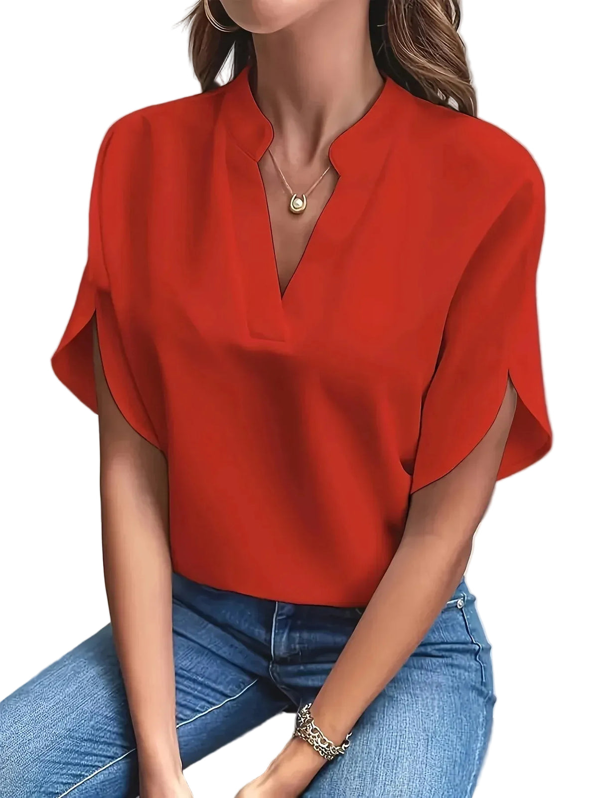 Chemisier Femme Chic Avec Décolleté En V Élégant 4