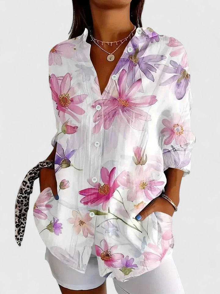 Chemisier Femme Chic Imprimé Coloré Polyvalent 5