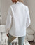 Chemisier Femme Chic à Manches Longues en Tissu Doux avec Volants 3
