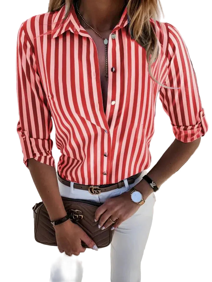 Chemisier Femme Chic à Rayures Maritimes 1