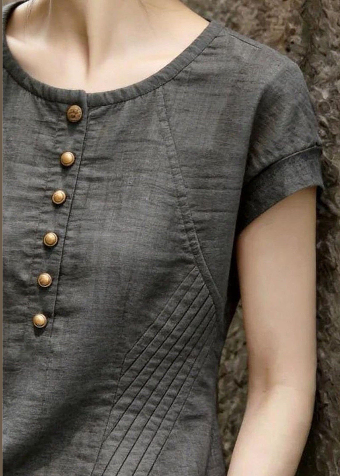 Chemisier Femme Col Rond Coupe Ample Été 1