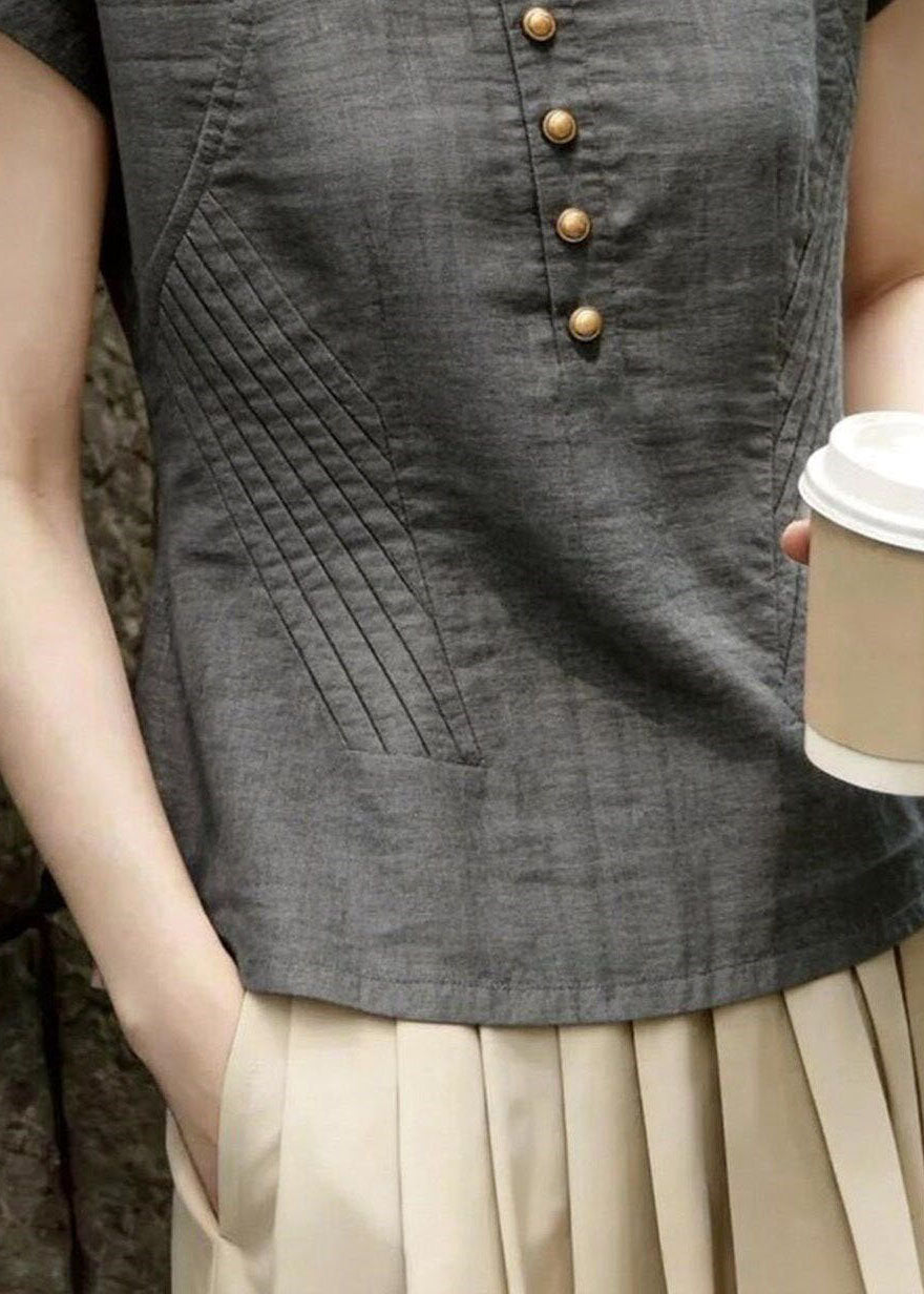Chemisier Femme Col Rond Coupe Ample Été 3