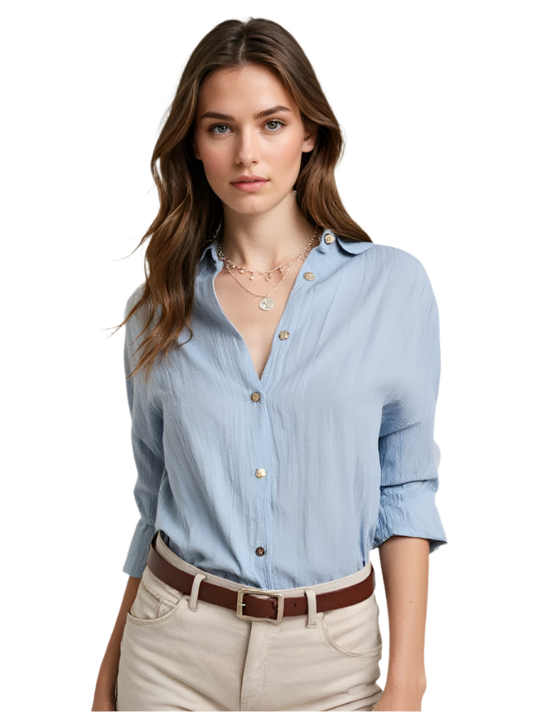 Chemisier Femme Décontracté Boutonné Tissu Doux 0