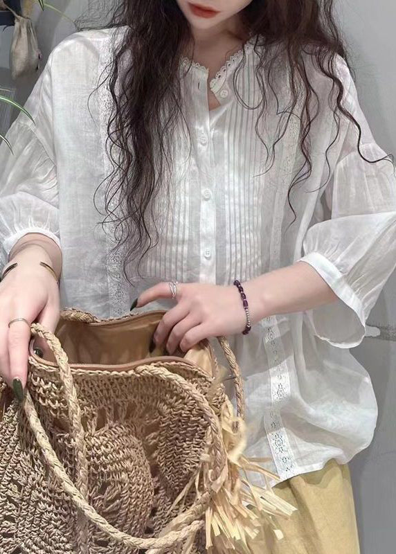 Chemisier Femme Demi-Manches Style Froissé 4