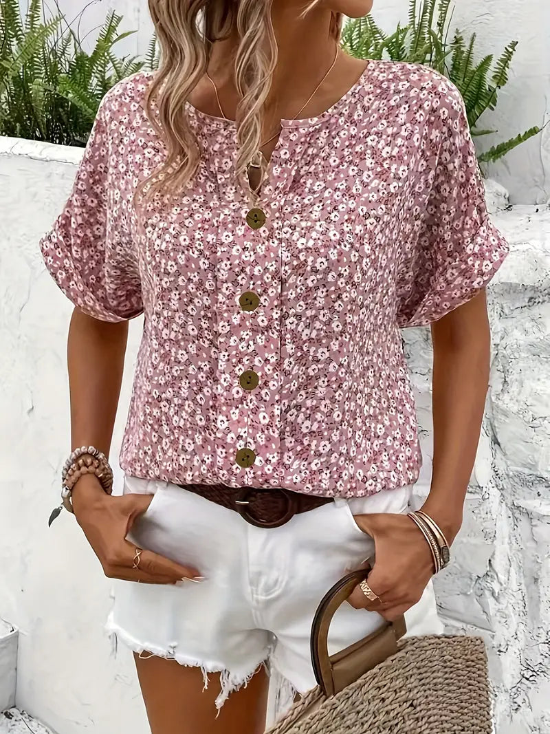 Chemisier Femme Floral Chic Ample et Fluide 3