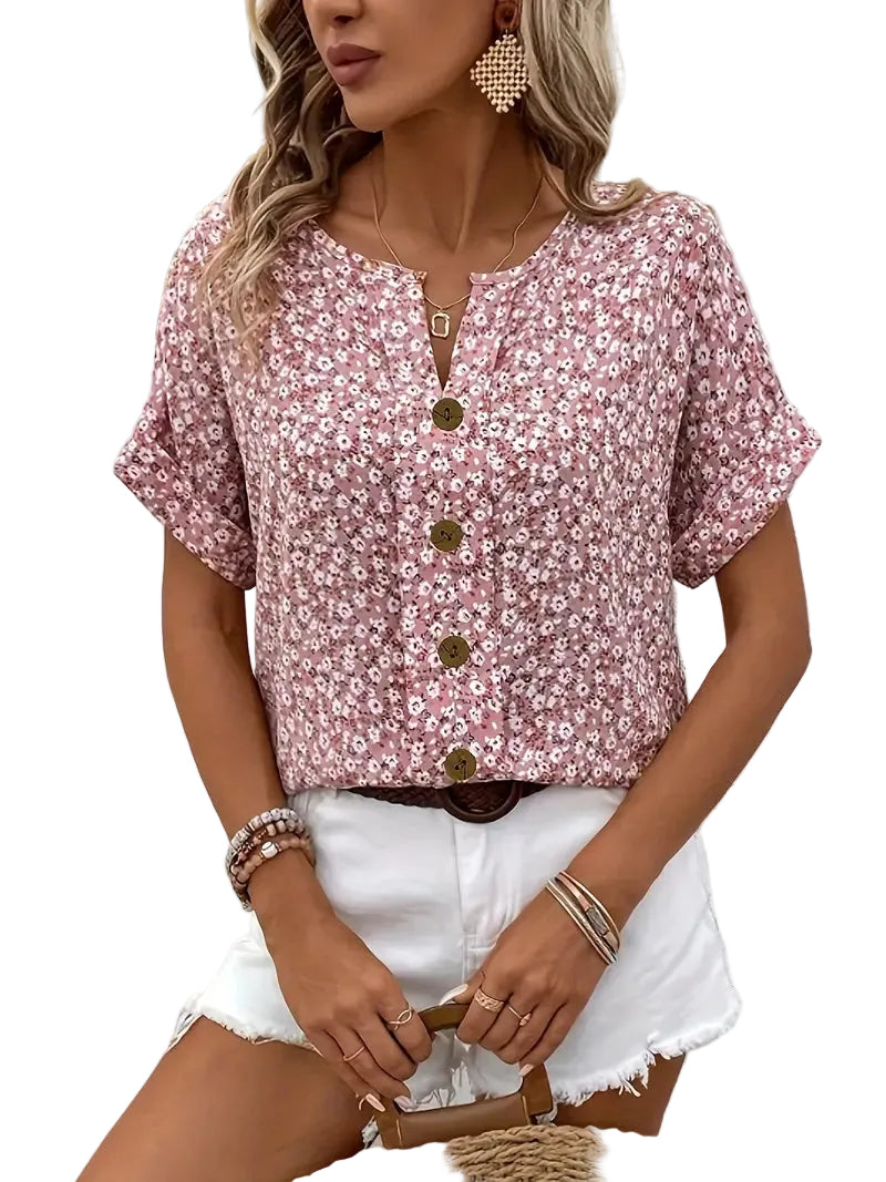 Chemisier Femme Floral Chic Ample et Fluide 4
