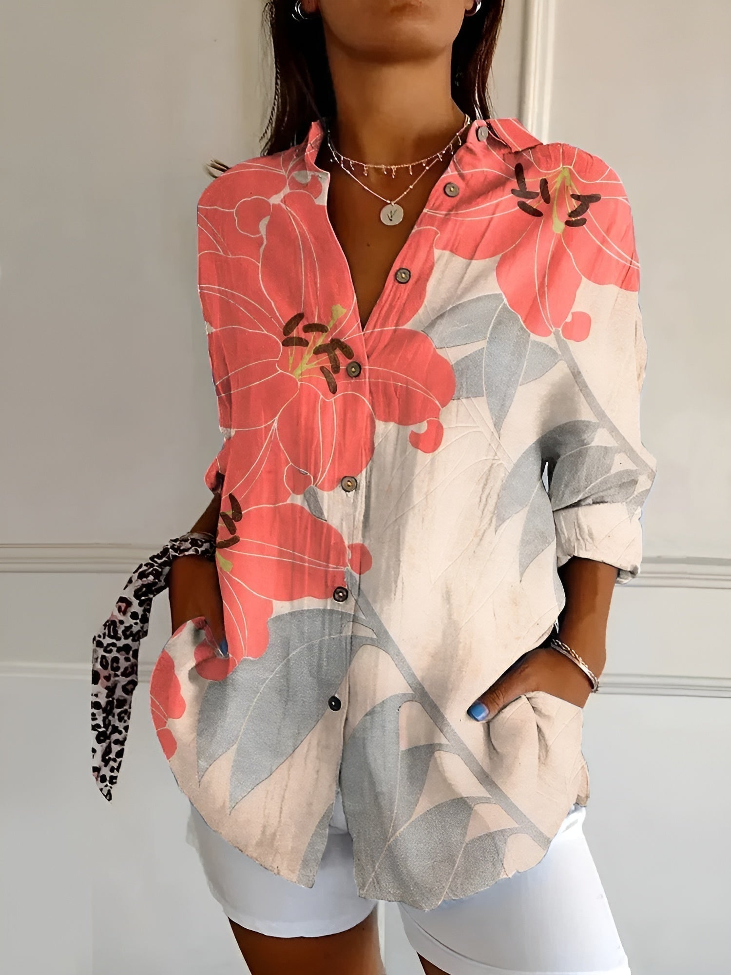 Chemisier Femme Imprimés Fantaisistes Chic 6