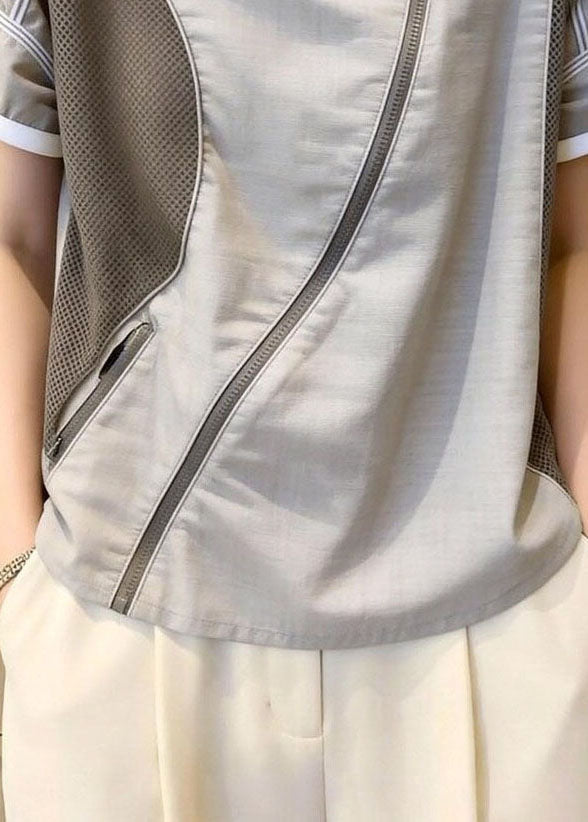Chemisier Femme Patchwork Col Rond Style Estival 2