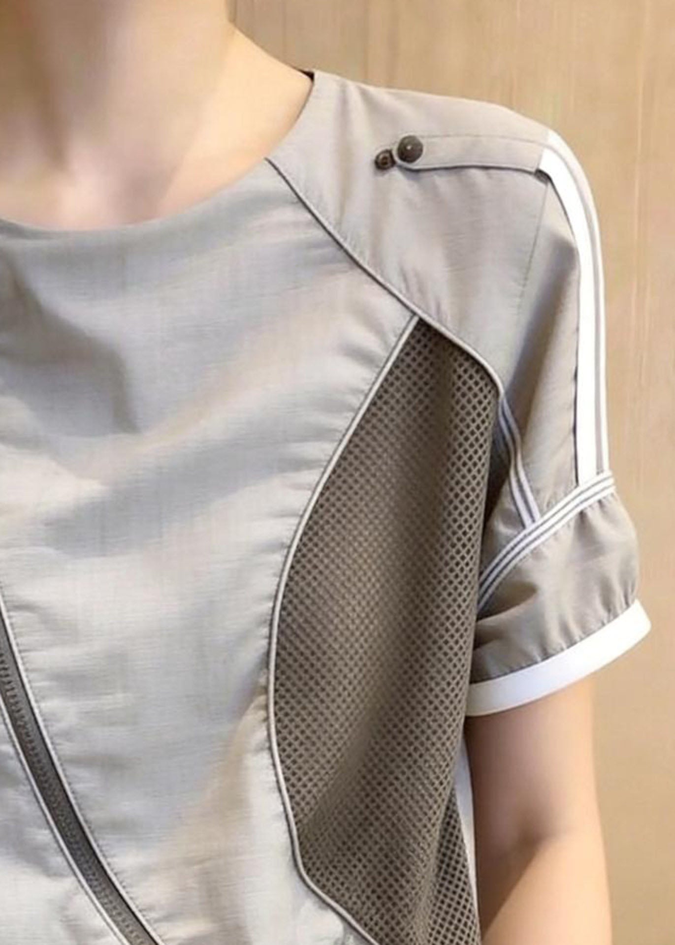 Chemisier Femme Patchwork Col Rond Style Estival 3