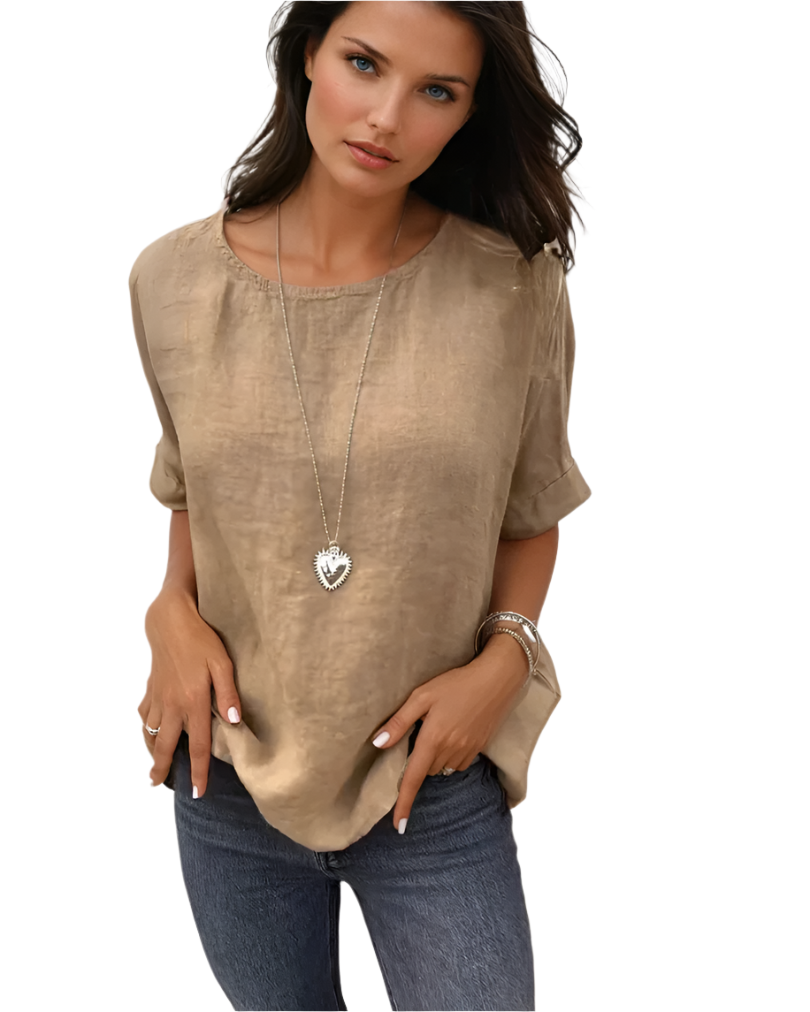 Chemisier Femme en Mélange Coton-Lin Élégant 0