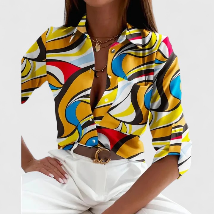 Chemisier à Manches Longues pour Femme Chic 2