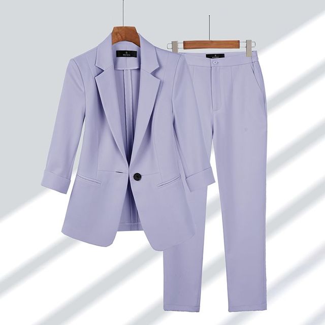 Variant image for Ensemble Tailleur Pantalon Femme Élégant Tissu Haute Qualité-25