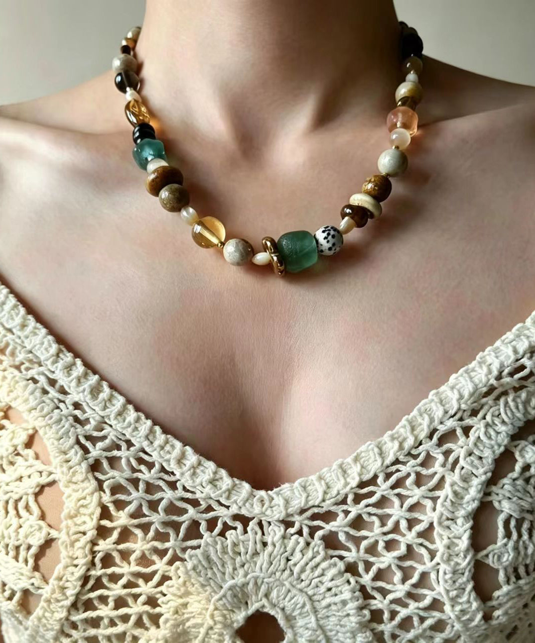 Collier Femme Bohème Multicolore en Perles Naturelles 2