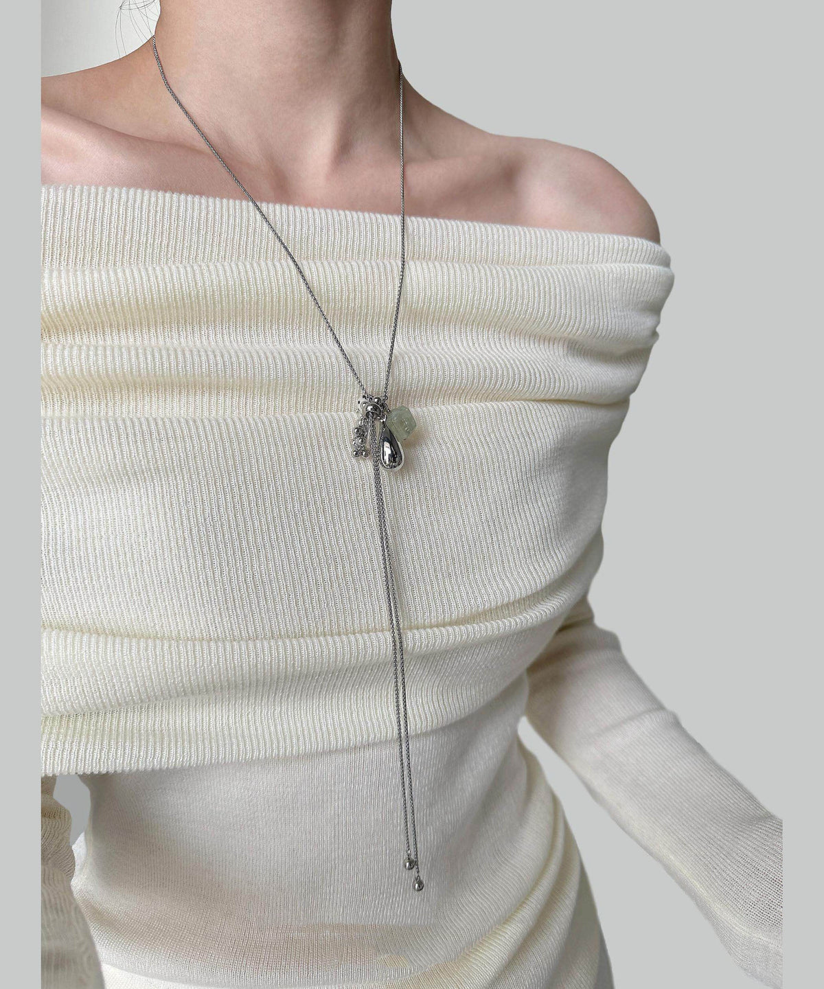 Collier Femme Long avec Pendentif Cristal Original 0