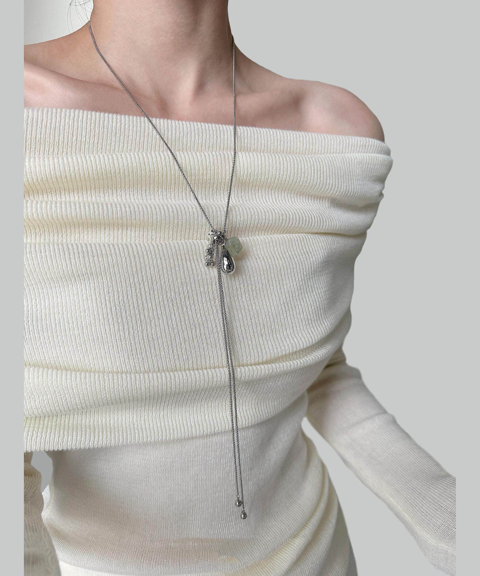 Collier Femme Long avec Pendentif Cristal Original 0