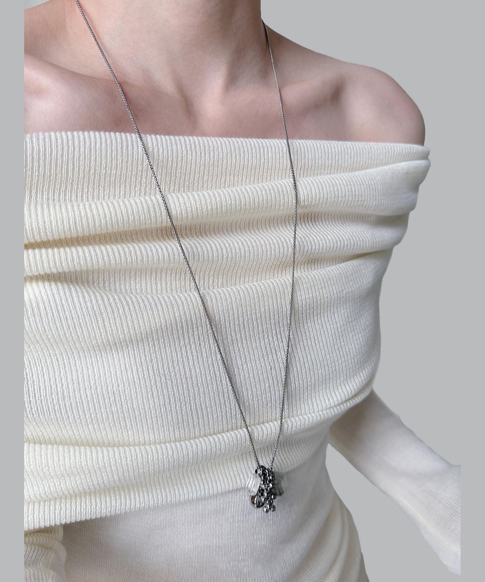 Collier Femme Long avec Pendentif Cristal Original 4